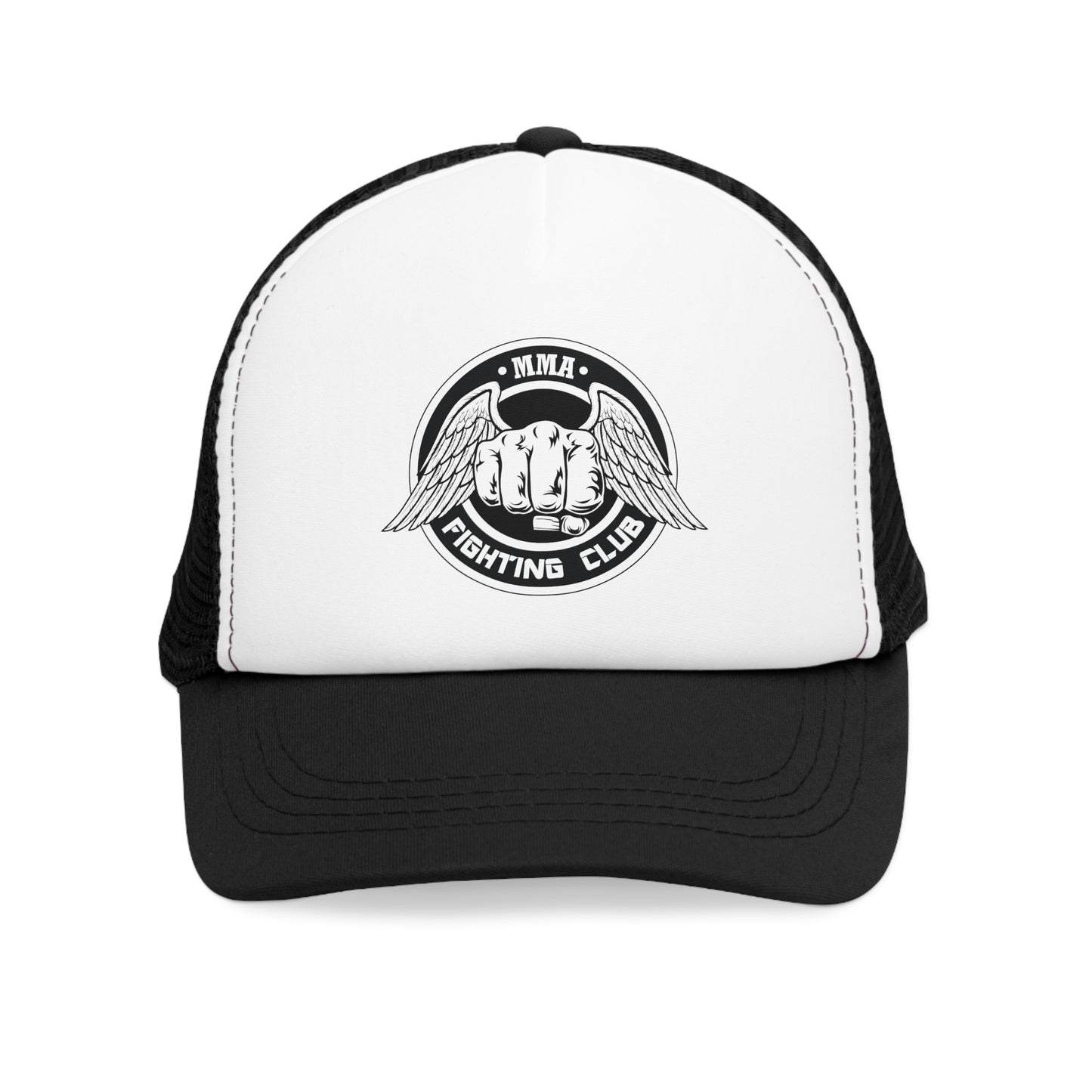 MMA Fighting Club/ Trucker Cap with mesh back/ Black and White